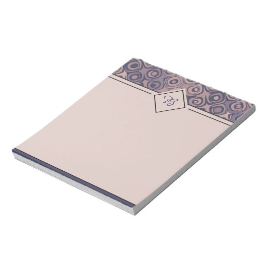 Bloc-notes à motif rétro violet et rose (Tourné)