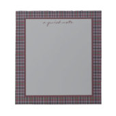 Bloc-notes à motif tartan écossais original Borthw (Devant)