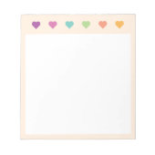 Bloc-notes à motifs de cœurs pastel (Devant)
