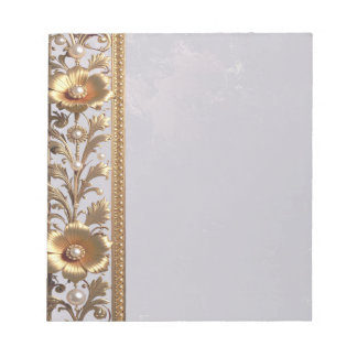 Bloc-notes à ornement floral doré