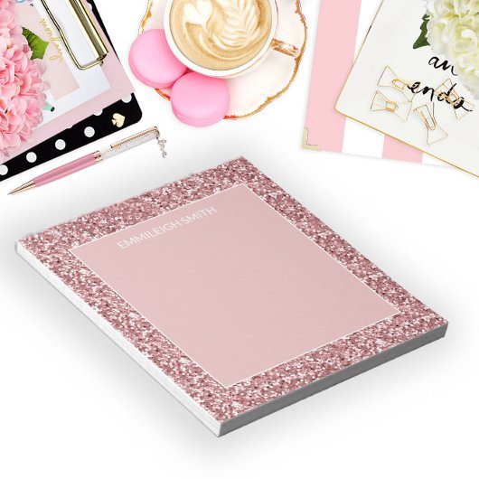 Bloc-notes à paillettes rose scintillant brillant 