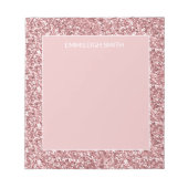 Bloc-notes à paillettes rose scintillant brillant  (Devant)