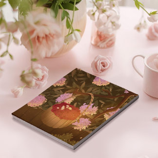 Bloc-notes à panier de framboises de l'heure dorée