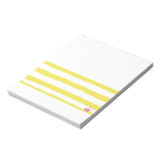 Bloc-notes à rayures jaunes et couronne rose (Tourné)