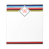 Bloc-notes à rayures sérigraphiées vives (Devant)