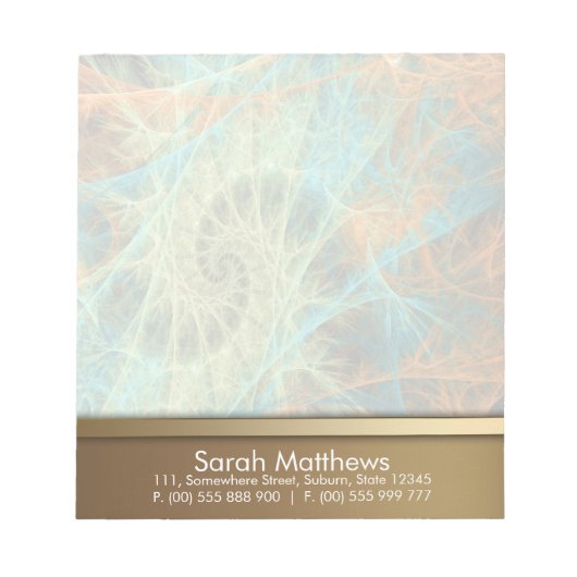 Bloc-notes à spirale fractale Aqua Orange (Devant)