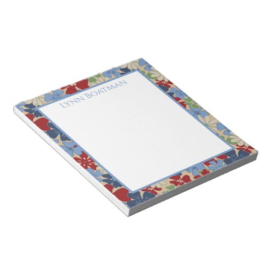 Bloc-notes à teintes profondes florale éparpillées (Incliné)