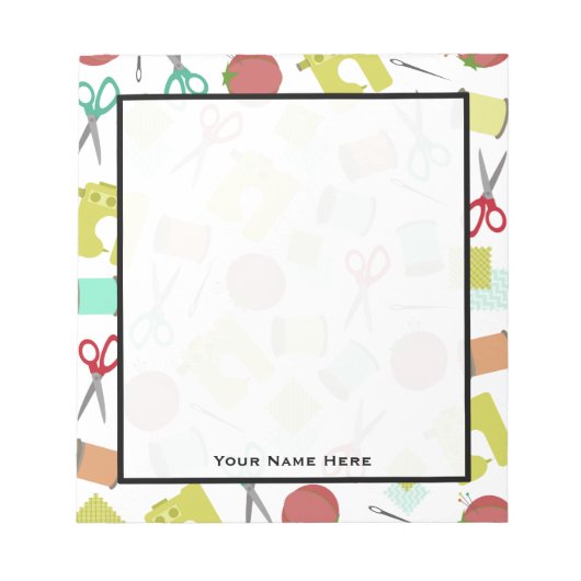 Bloc-notes à thème de couture rétro (Devant)