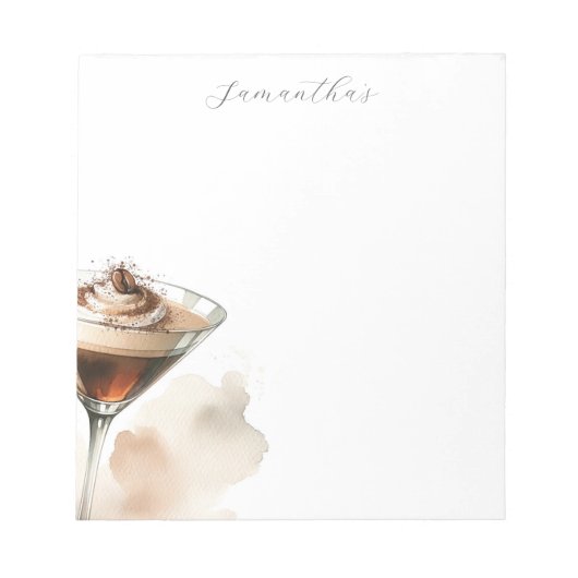Bloc-notes à thème Espresso Martini personnalisé (Devant)