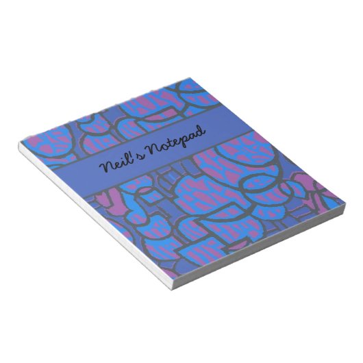 Bloc-notes Abstrait Magenta bleu personnalisable (Incliné)