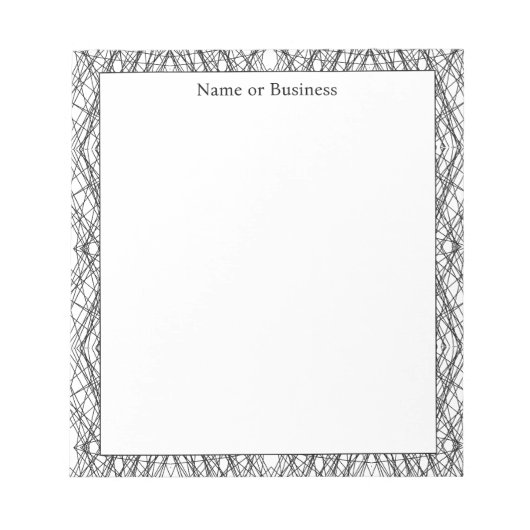 Bloc-notes Abstrait noir et blanc géométrique simp (Devant)