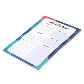Bloc-notes Abstrait quotidien bleu et rose (Incliné)