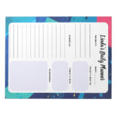 Bloc-notes Abstrait quotidien bleu et rose (Devant)