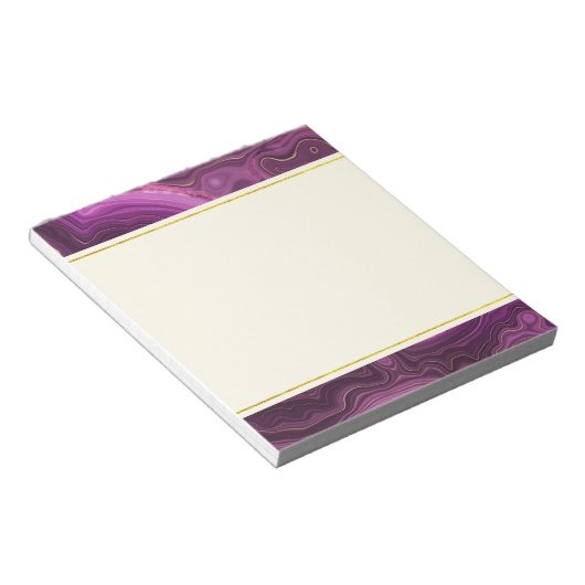 Bloc-notes Abstrait Royal Purple Et Gold Agate (Incliné)