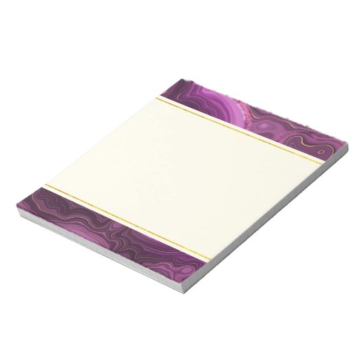 Bloc-notes Abstrait Royal Purple Et Gold Agate (Tourné)
