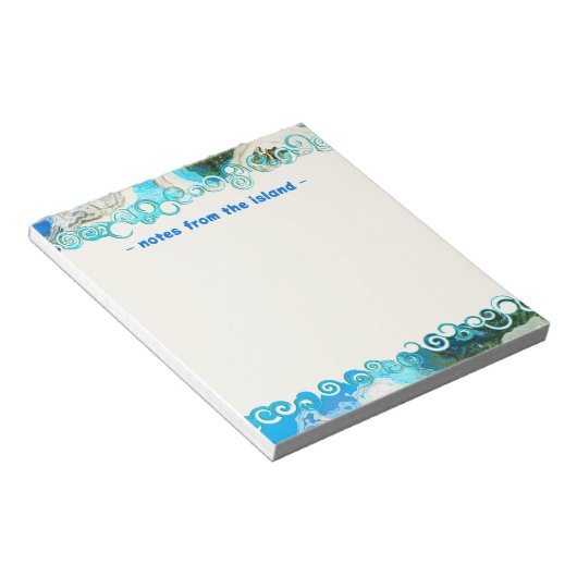 Bloc-notes Abstrait Turquoise bleu et vert mer per (Incliné)