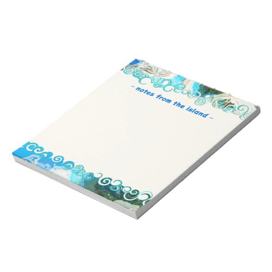 Bloc-notes Abstrait Turquoise bleu et vert mer per (Tourné)