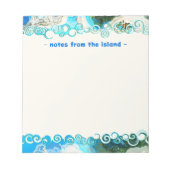 Bloc-notes Abstrait Turquoise bleu et vert mer per (Devant)