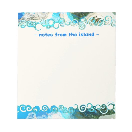 Bloc-notes Abstrait Turquoise bleu et vert mer per (Devant)