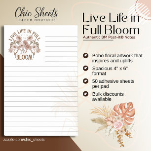Bloc-notes adhésif 3M Post-it® Boho Live Life in F
