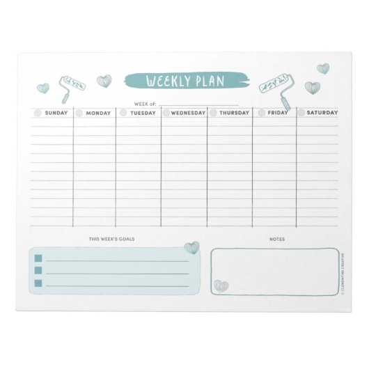 Bloc-notes adorable Blue Weekly Planner (Devant)