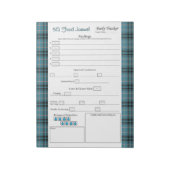 Bloc-notes alimentaire turquoise Plaid 5 et 1 (Tourné)