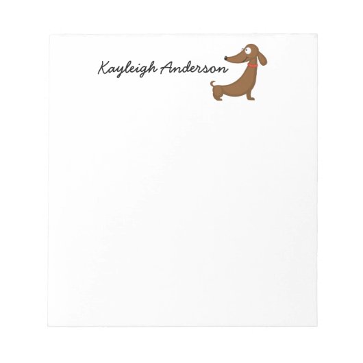 Bloc-notes amusant Dachshund 5,5 po x 6 po - 40 pa (Devant)