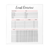 Bloc-notes Aperçu de la planification des événemen (Devant)