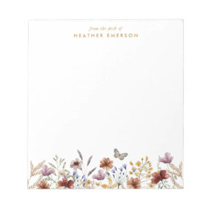 Bloc-notes aquarelle florale