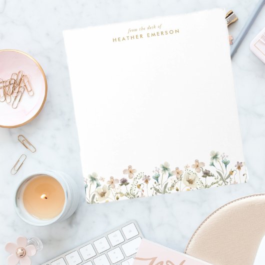 Bloc-notes aquarelle florale