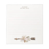 Bloc-notes aquarelle florale Boho – Dee de bois de (Devant)