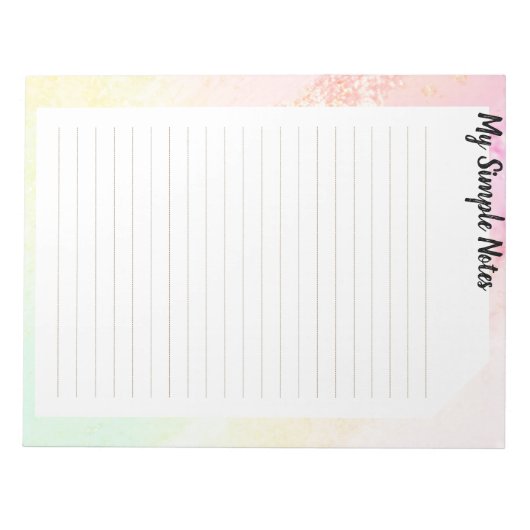 Bloc-notes Aquarelle Pastel My Simples Notes (Devant)