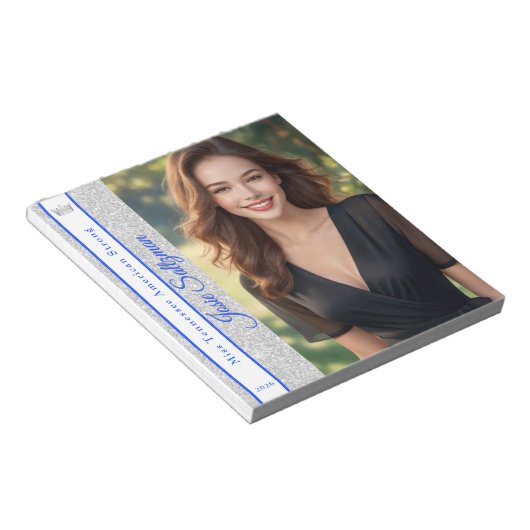 Bloc-notes auto Parties scintillant argent (Incliné)