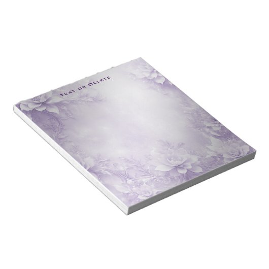 Bloc-notes aux fleurs blanches violettes (Incliné)