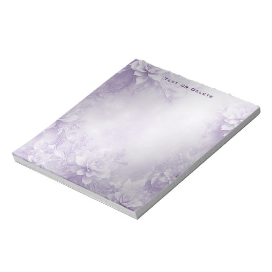 Bloc-notes aux fleurs blanches violettes (Tourné)