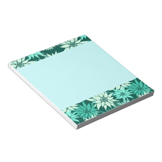Bloc-notes aux fleurs turquoise (Incliné)