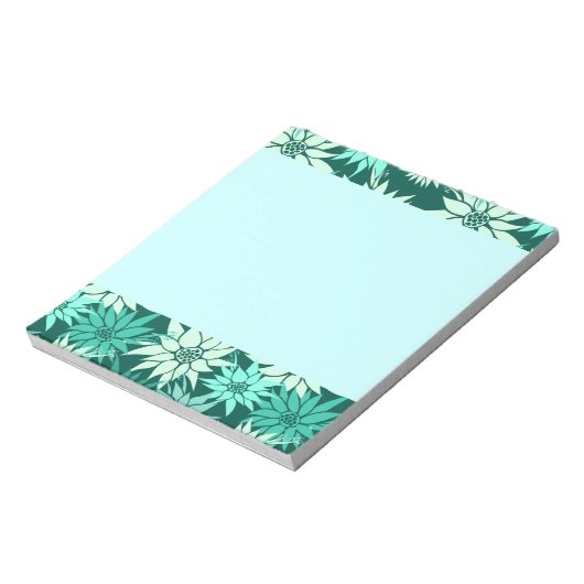 Bloc-notes aux fleurs turquoise (Tourné)