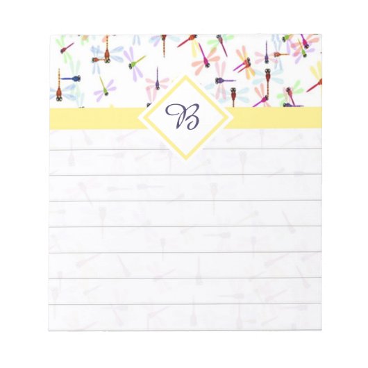 Bloc-notes aux libellules colorés (Devant)