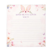 Bloc-notes aux notes de lapin floral (Devant)
