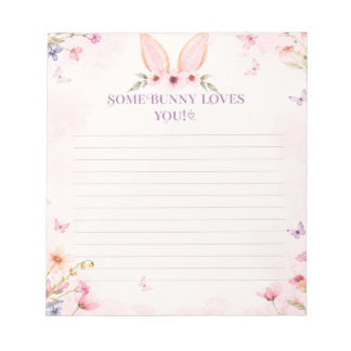 Bloc-notes aux notes de lapin floral