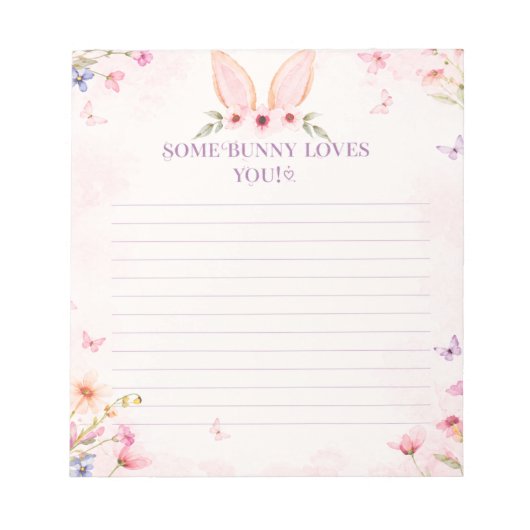 Bloc-notes aux notes de lapin floral (Devant)