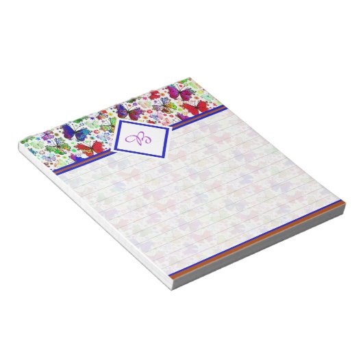 Bloc-notes aux papillons colorés (Incliné)