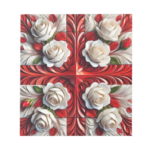 Bloc-notes aux Roses Anglaises Design Moderne (Devant)