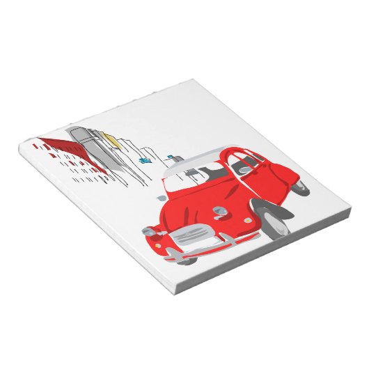 Bloc-notes avec Citroen 2 CV illustration (Incliné)
