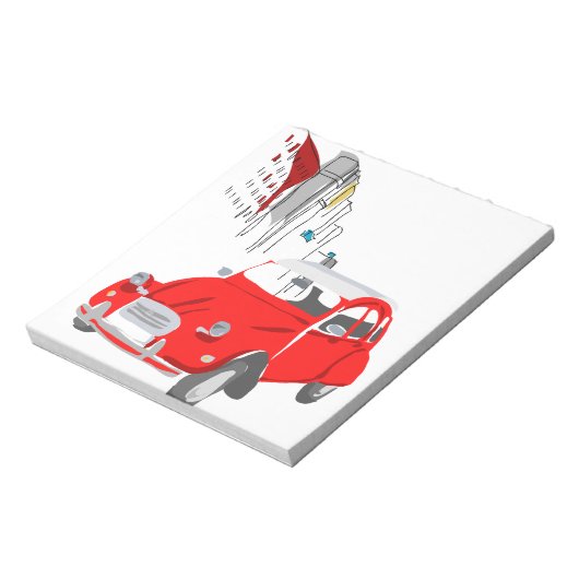 Bloc-notes avec Citroen 2 CV illustration (Tourné)