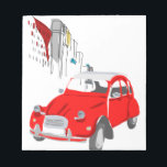 Bloc-notes avec Citroen 2 CV illustration<br><div class="desc">Bloc-notes illustré avec l'illustration Red Citroen 2 CV</div>