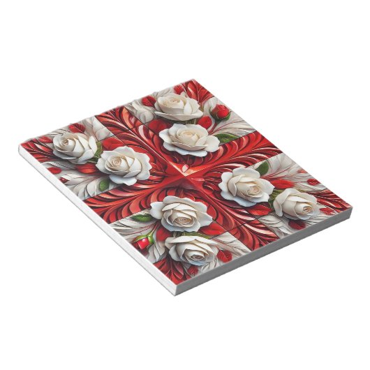 Bloc-notes avec design moderne Rose anglais (Incliné)