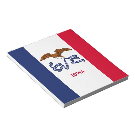 Bloc-notes avec drapeau de l'État de l'Iowa (Incliné)