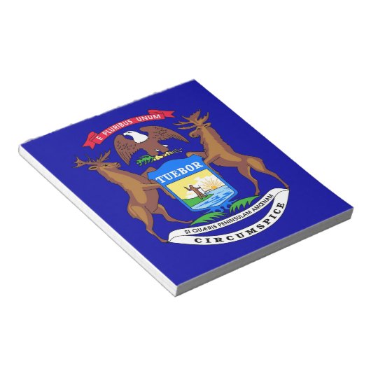 Bloc-notes avec drapeau de l'État du Michigan (Incliné)