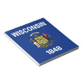 Bloc-notes avec drapeau de l'État du Wisconsin (Incliné)